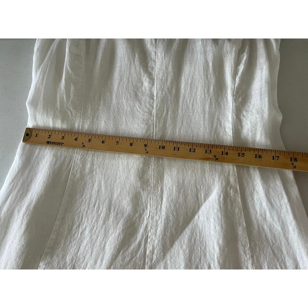 Eileen Fisher Irish Linen Swiss Dot Sleeveless Dress White A-Line Midi PS *Flaws - Picture 3 of 13